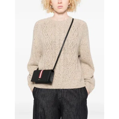 Bally Striped Crossbody Bag In Black