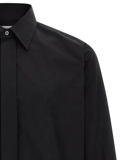 Alexander Mcqueen Logo Embroidery Shirt Shirt And Blouse Black In Black
