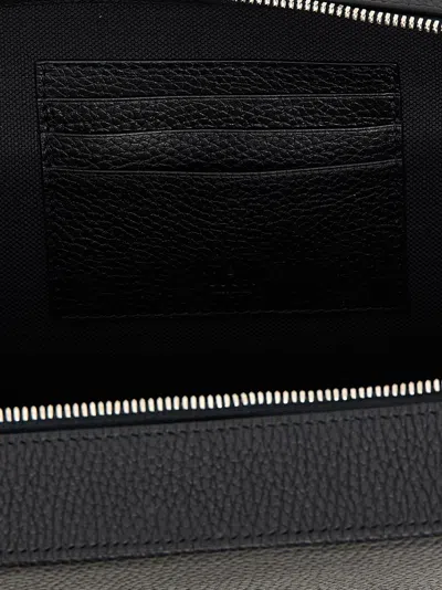 Gucci Logo Leather Shoulder Strap Crossbody Bags Black In Black