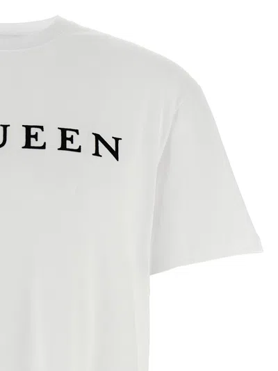 Alexander Mcqueen Flocked 'mcqueen' T-shirt In White