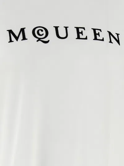 Alexander Mcqueen Flocked 'mcqueen' T-shirt In White