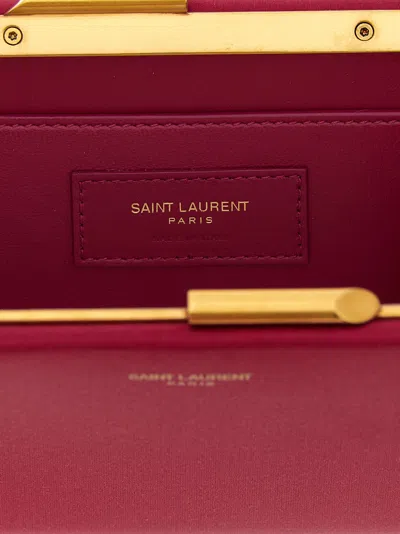 Saint Laurent Midnight Piccola Clutch Fuchsia In Red