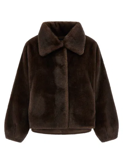 Lou Andrea Mink Faux Fur In Brown