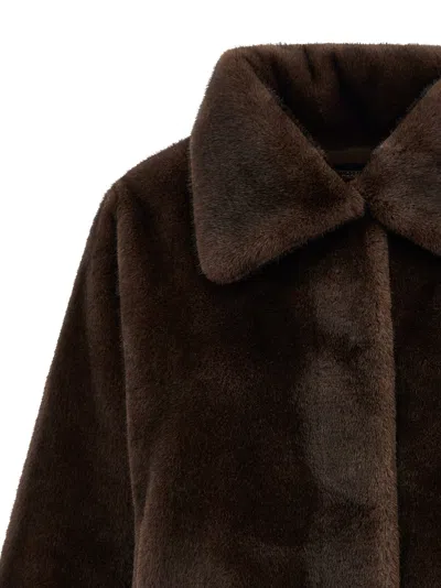Lou Andrea Mink Faux Fur In Brown