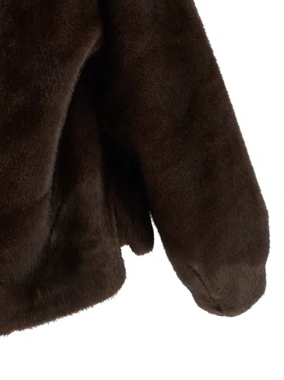 Lou Andrea Mink Faux Fur In Brown