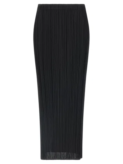 Issey Miyake Midi Skirt Featuring Pleated Design In Black