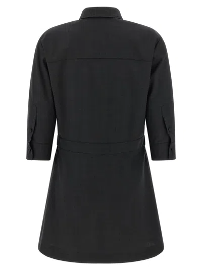 Gucci Womens Horsebit Long-sleeves Wool Mini Dress Ardesia Grey In Black