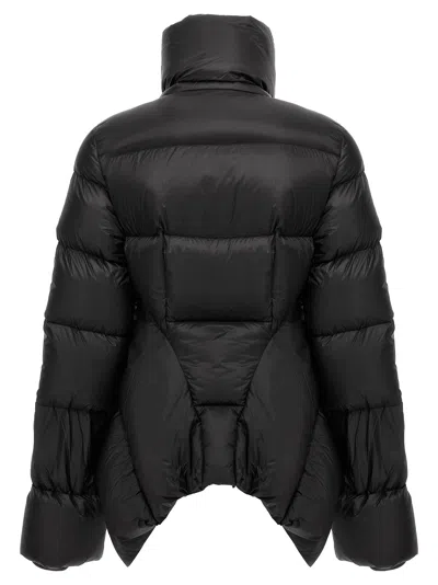 Rick Owens Short Technical Fabric Puffer Jacket With High Collar In Black