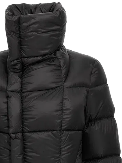 Rick Owens Short Technical Fabric Puffer Jacket With High Collar In Black