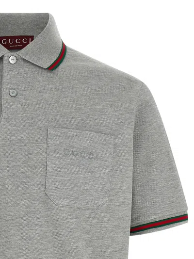 Gucci Nastro Web Polo Gray In Gray