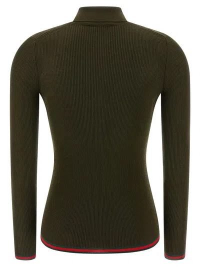 Gucci Nastro Web Polo Shirt In Green