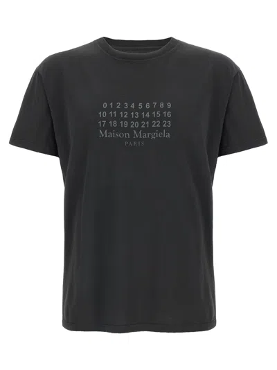 Maison Margiela Numeric Signature Mm6 T-shirt Black In Black