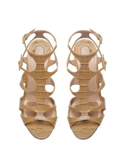 Tom Ford Wedge Sandals With Metal Ring Detail In Brown