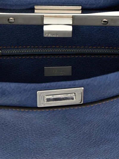 Fendi Pekaboo Soft Mini Hand Bags Light Blue In Blue