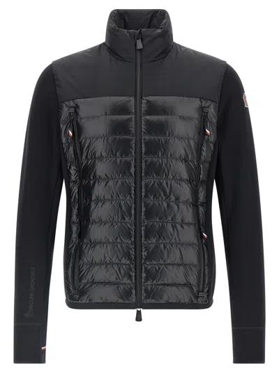 Moncler High Collar Long Sleeve Padded Sweatshirt In Black