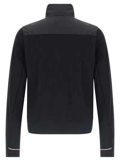 Moncler High Collar Long Sleeve Padded Sweatshirt In Black