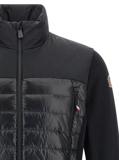 Moncler High Collar Long Sleeve Padded Sweatshirt In Black