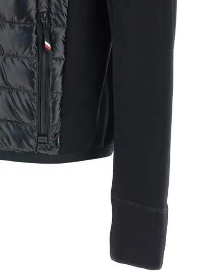 Moncler High Collar Long Sleeve Padded Sweatshirt In Black