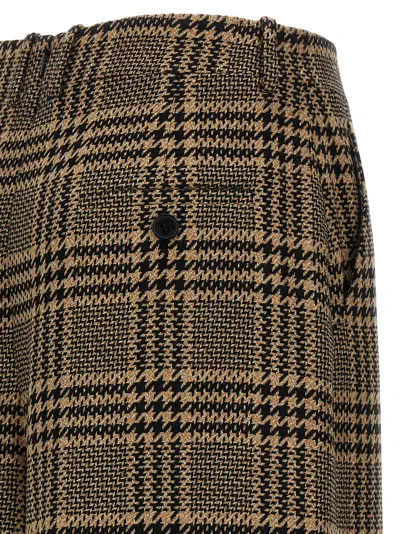 Saint Laurent Prince Of Wales Skirt Pants Multicolor In Brown