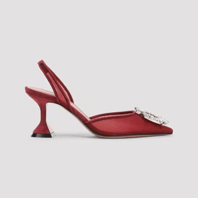 Amina Muaddi 95mm Begum Crystal-embellished Heeled Sandals In Red
