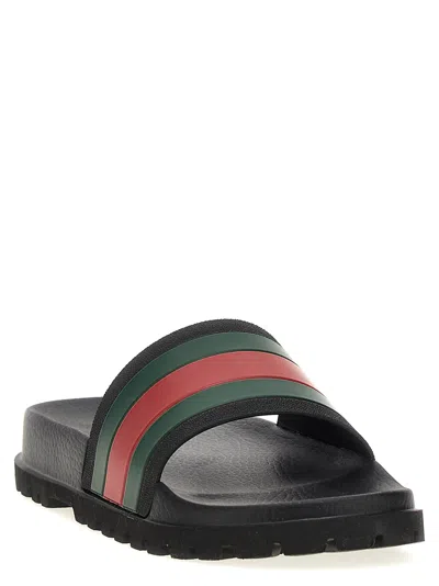 Gucci Pursuit Track Slides In Black