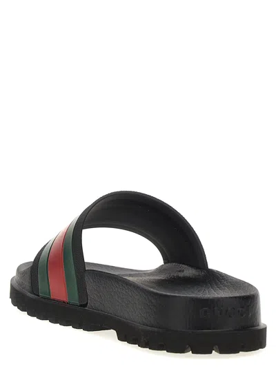 Gucci Pursuit Track Slides In Black