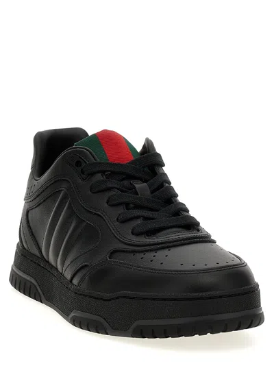 Gucci Modern Perforated Round Toe Sneakers In Black