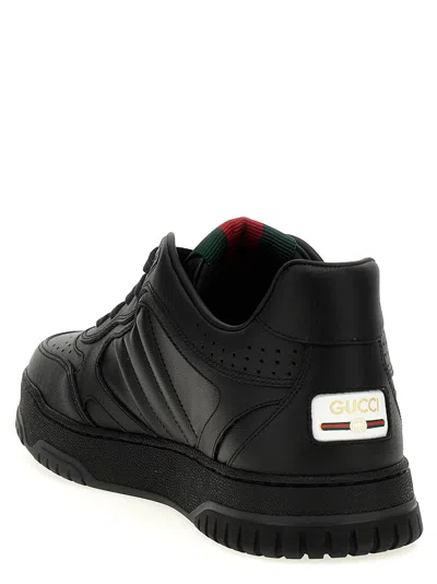 Gucci Modern Perforated Round Toe Sneakers In Black