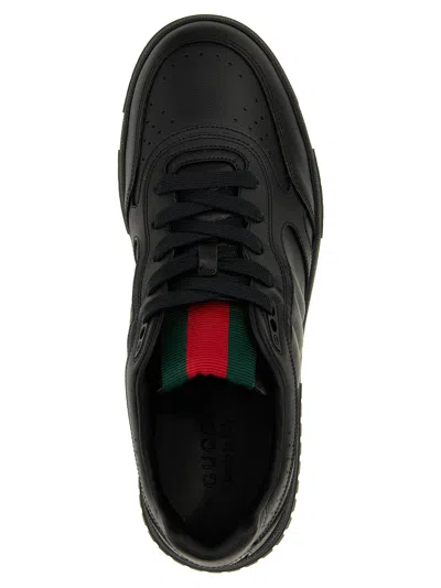 Gucci Modern Perforated Round Toe Sneakers In Black