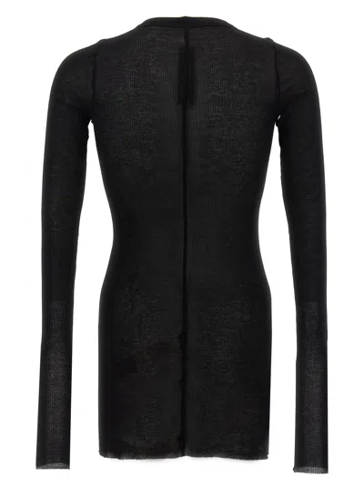 Rick Owens Rib Ls T T-shirt Black In Black