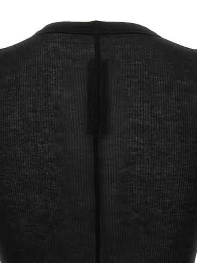 Rick Owens Rib Ls T T-shirt Black In Black