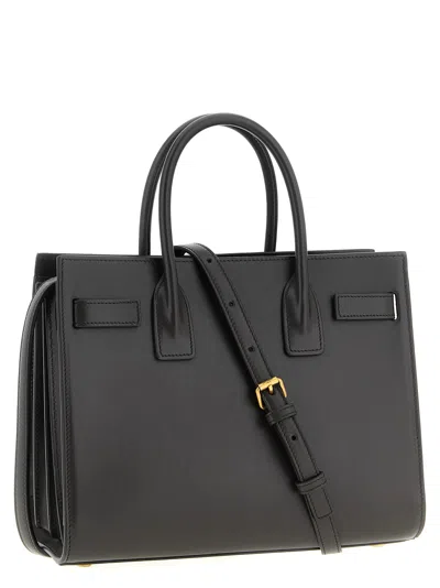 Saint Laurent Sac De Jour Nano Shiny Leather Satchel Bag In Black