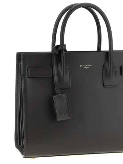 Saint Laurent Sac De Jour Nano Shiny Leather Satchel Bag In Black
