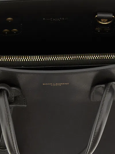 Saint Laurent Sac De Jour Nano Shiny Leather Satchel Bag In Black