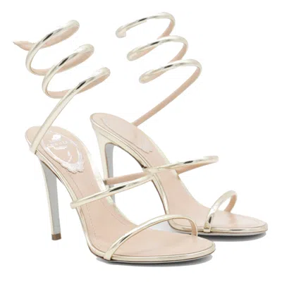 René Caovilla Sandals Platinum In Neutral
