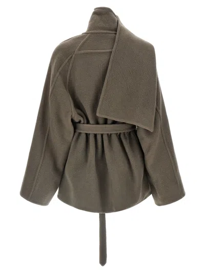 Rick Owens Scarf Flight Coats And Trench Coats Gray In Brown