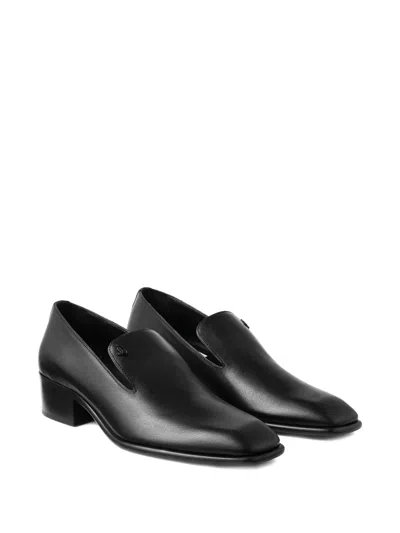 Jimmy Choo 45mm Eliot Leather Loafers In Black