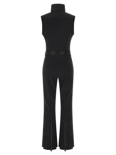 Moncler Belted Paneled Quilted Down Ski Suit In Multi