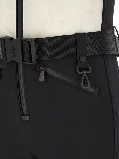 Moncler Belted Paneled Quilted Down Ski Suit In Multi