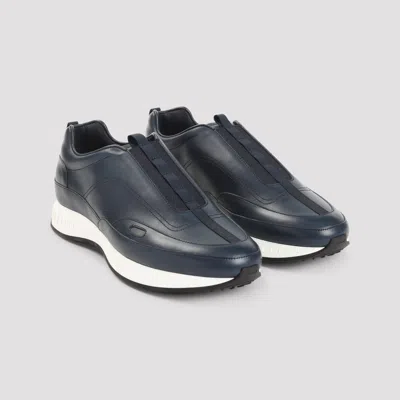 John Lobb Stylish Sneakers With Contrast Sole And Pull Tab In Blue