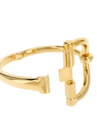 Gucci Open Design Staffa Bracelet Accessory In Gold