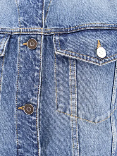 Alaïa Womens Alaia High-neck Faded-wash Regular-fit Denim-blend Vest In Blue