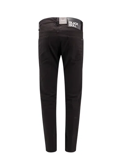 Dsquared2 Stretch Cotton Trouser With White Bull Tag In Black