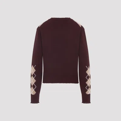 Chloé Wool And Cashmere V-neck Sweater Knitwear Bordeaux In Brown