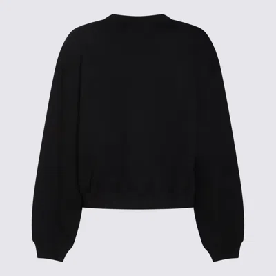 Alexander Wang Relaxed Fit Crew Sweatshirt With Puff Paint Logo In Black
