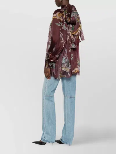 Etro Women's Silk Blouse And Scarf Detail In Multi