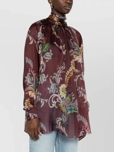 Etro Women's Silk Blouse And Scarf Detail In Multi