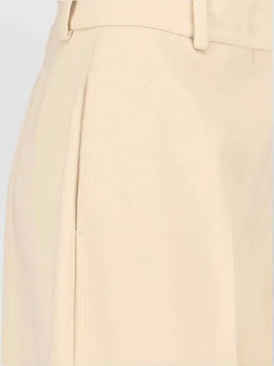 Ermanno Scervino High Waist Wide Leg Trousers With Belt Loops In Neutral