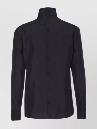 Gucci Technical Panama Shirt Shirt And Blouse Black In Gray