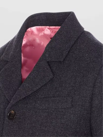 Gucci Long Sleeve V-neck Jacket With Back Vent In Black